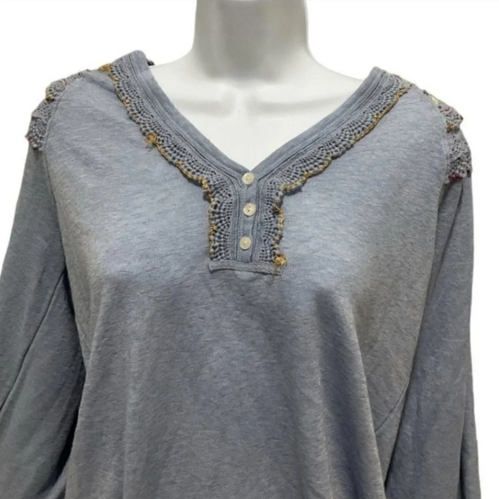 Free People Boho Embroidered Top Size S